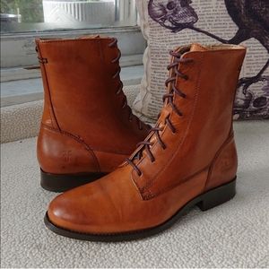 Frye "Melissa Lace Short" Leather Combat Boot